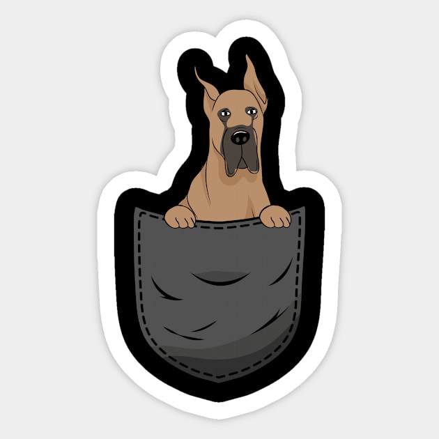 Great Dane Pocket Funny Animal Pocket Gift Sticker by CatRobot
